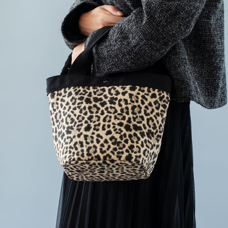 豹纹个性托特小布包便当包