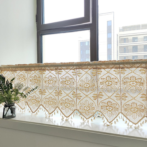 波斯菊甜梦中美式钩针拼接短帘