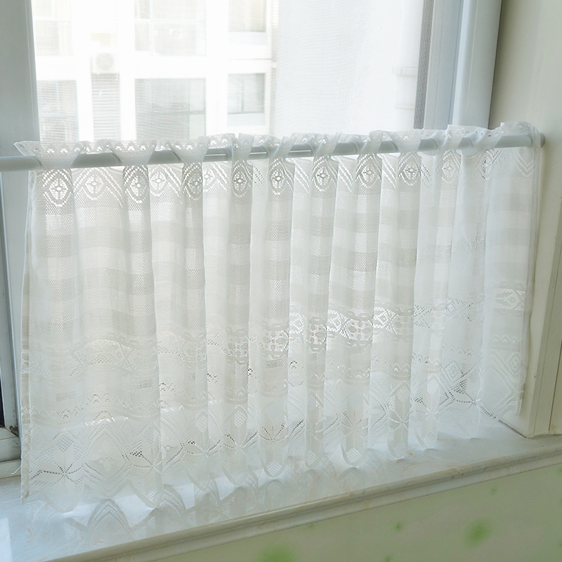 镂空网纱半帘短帘装饰隔断小窗户飘窗厨房短款成品窗帘纱帘咖啡帘