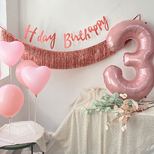 birthday party123岁冰雪奇缘清新简约生日主题背景布置装饰用品