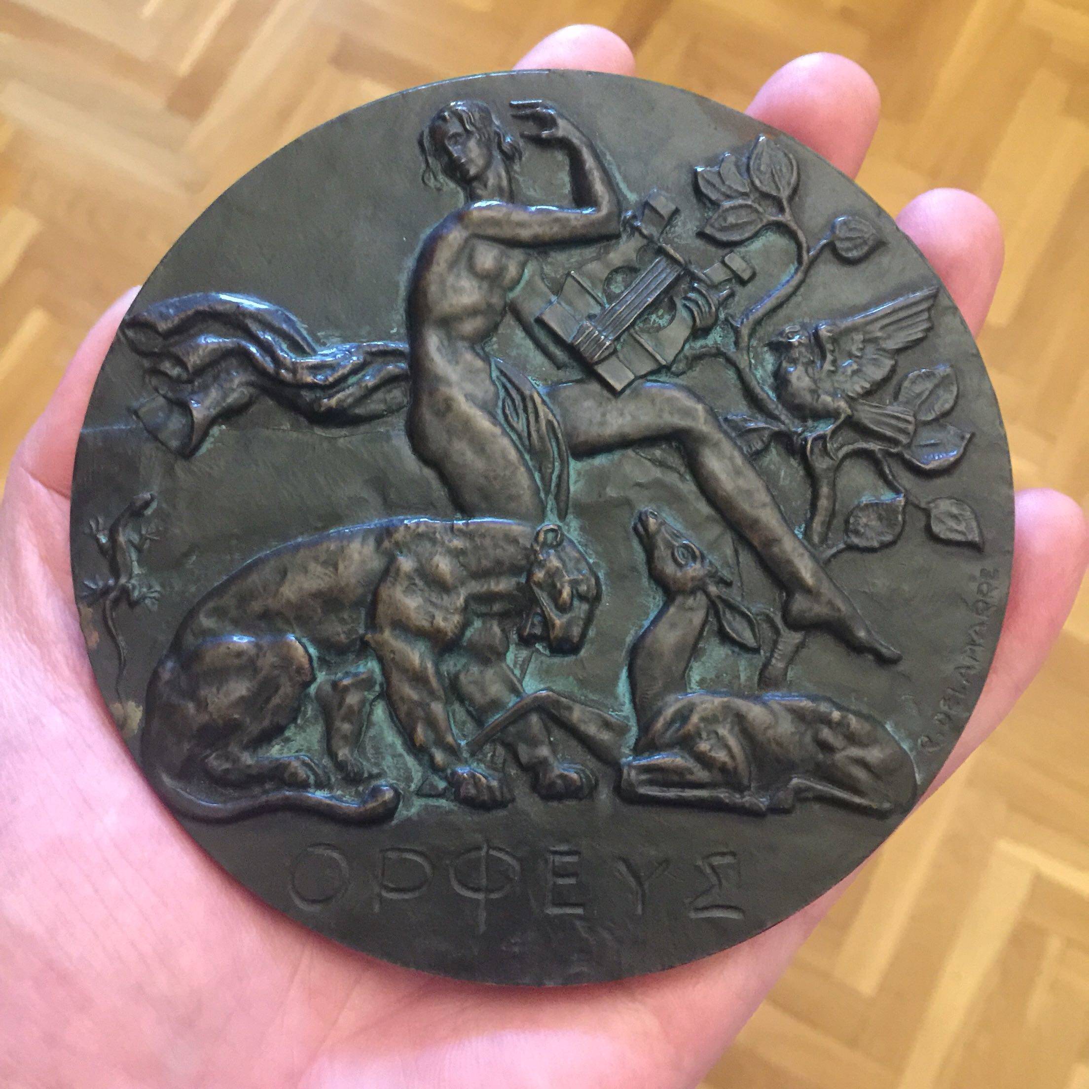 法国大铜章-delamarre经典11cm大章-十分厚重-瑕疵特价!