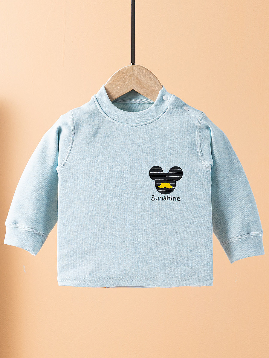 뼈없는  면화 가을 옷  컴포트 벨벳 싱글 피스 탑 베이비 바닥 셔츠 풀오버 스레드 순수 코튼 가을