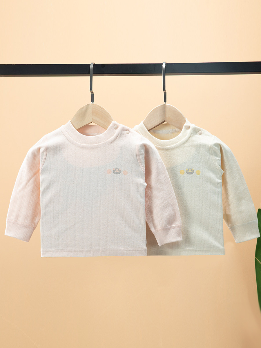 뼈없는  면화 가을 옷  컴포트 벨벳 싱글 피스 탑 베이비 바닥 셔츠 풀오버 스레드 순수 코튼 가을