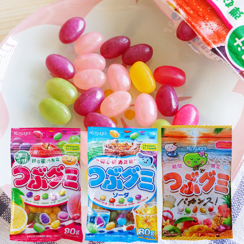 包邮新货日本春日井什锦软糖缤纷果汁味小粒软胶糖汽水酸奶味多味