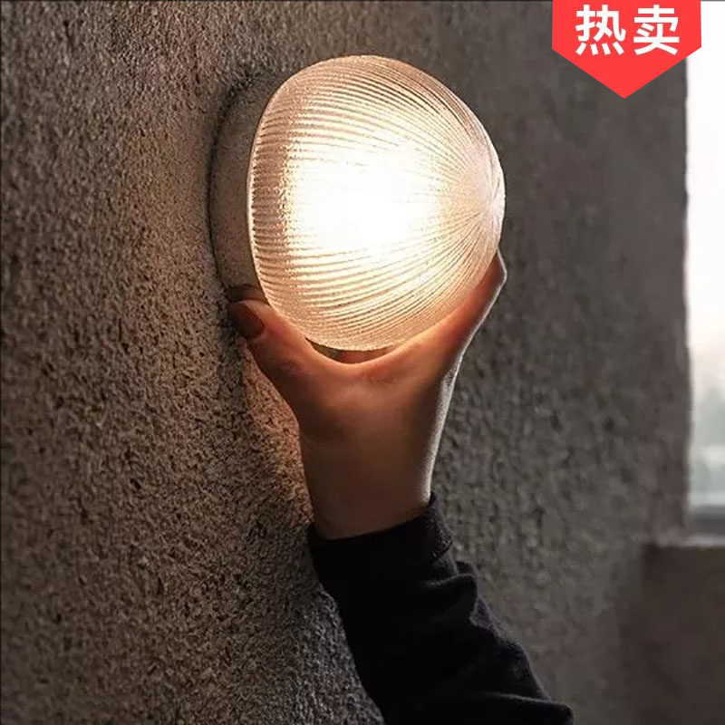 琥珀壁灯轻奢高端设计师卧室床头圆形客厅背景墙玄关过道楼梯壁灯