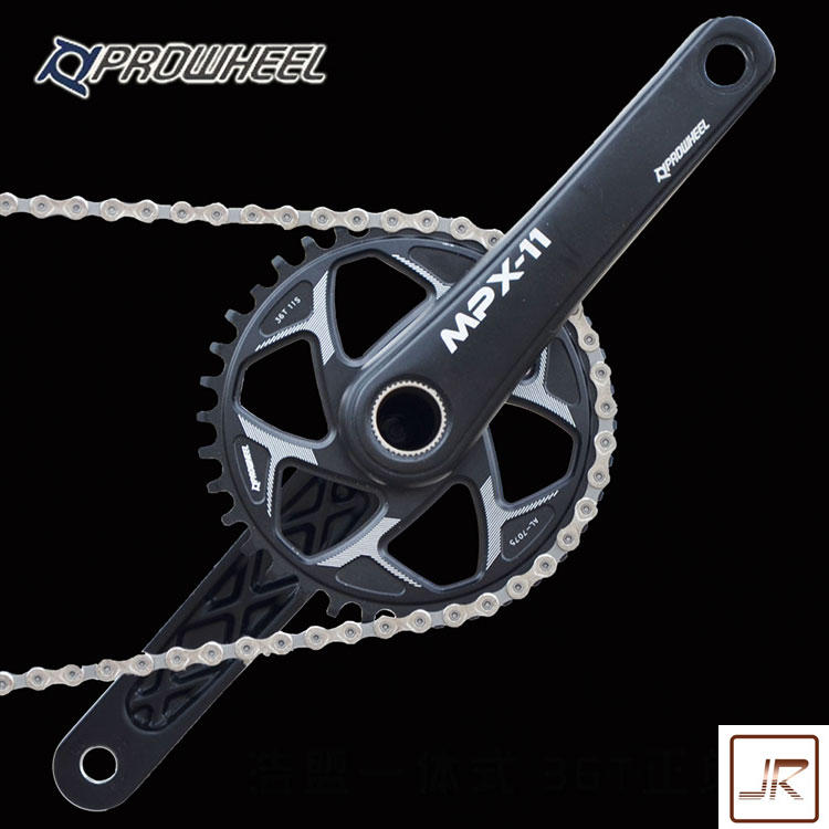 浩盟中空一体式正负齿曲柄支持7 8 9 10 11速山马改装单盘36T牙盘
