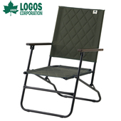 日本logos户外露营英式 高背折叠便携露营椅沙滩椅阳台休闲懒人椅