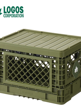 日本logos户外露营收纳箱带盖抗压特户外储物箱野餐车载后备箱