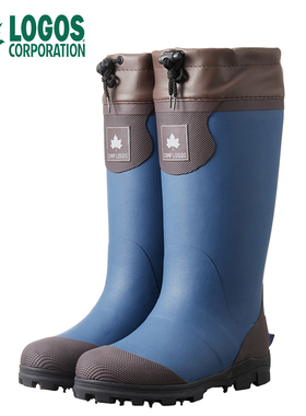 日本logos户外雨鞋雨靴橡胶防水水鞋时尚露营水靴网红日本胶靴