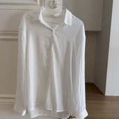 亚麻松弛感法式 天丝 轻薄透气通勤百搭垂感上衣 老钱风衬衫