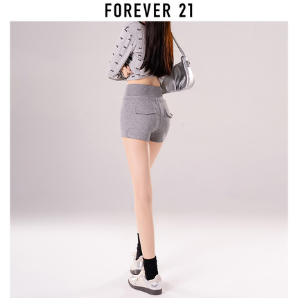 Forever 21高腰提臀辣妹短裤女夏季薄款外穿热裤高腰显瘦休闲裤子