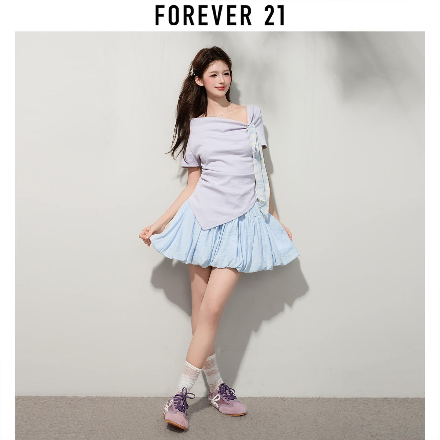 Forever21休闲百搭花苞裙