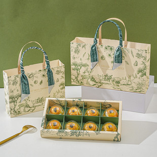 2026中秋月饼包装盒 高档6-8粒装青团冰皮绿豆糕蛋黄酥手提空礼盒