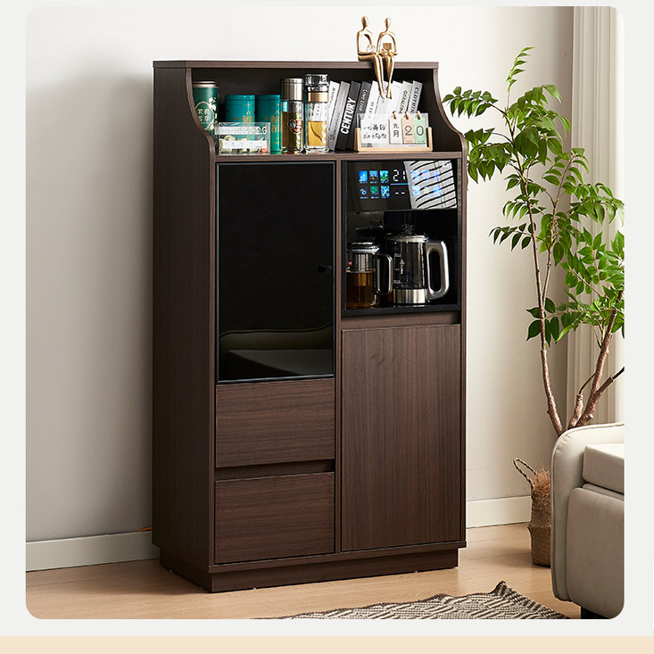 新品嵌入式办公家用餐边柜家用全自动实木茶吧机饮水机消毒一体柜