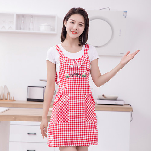 围裙家用厨房2023新款工作服女罩衣纯棉麻夏季透气背带兜