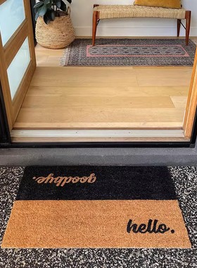 印度进口天然椰棕门垫美式入户门厅进门蹭土除尘防滑定制地垫脚垫