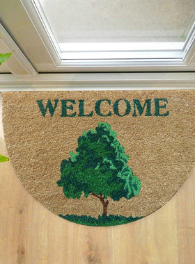 印度进口彩色椰棕地垫北欧入户门进门蹭土除尘个性创意家用门垫