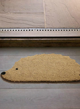 印度进口椰棕地垫动物题材入户门进门口刺猬造型除尘蹭土门垫脚垫