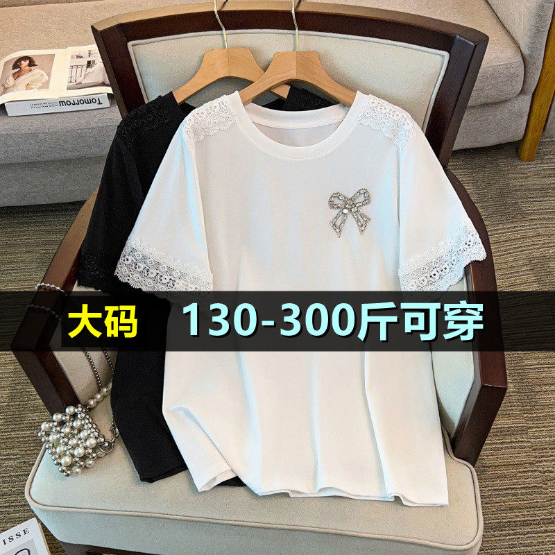 加肥加大码短袖上衣女夏200斤