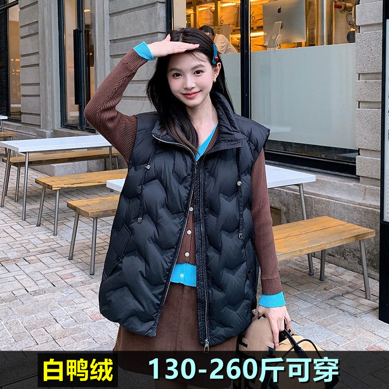 特大码羽绒马甲女200斤胖mm