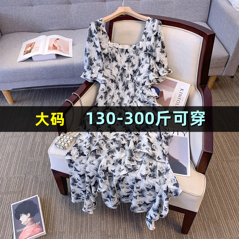 大码女装法式连衣裙女夏胖mm