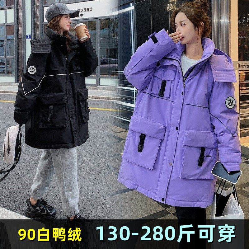 加肥加大码派克羽绒服女外套