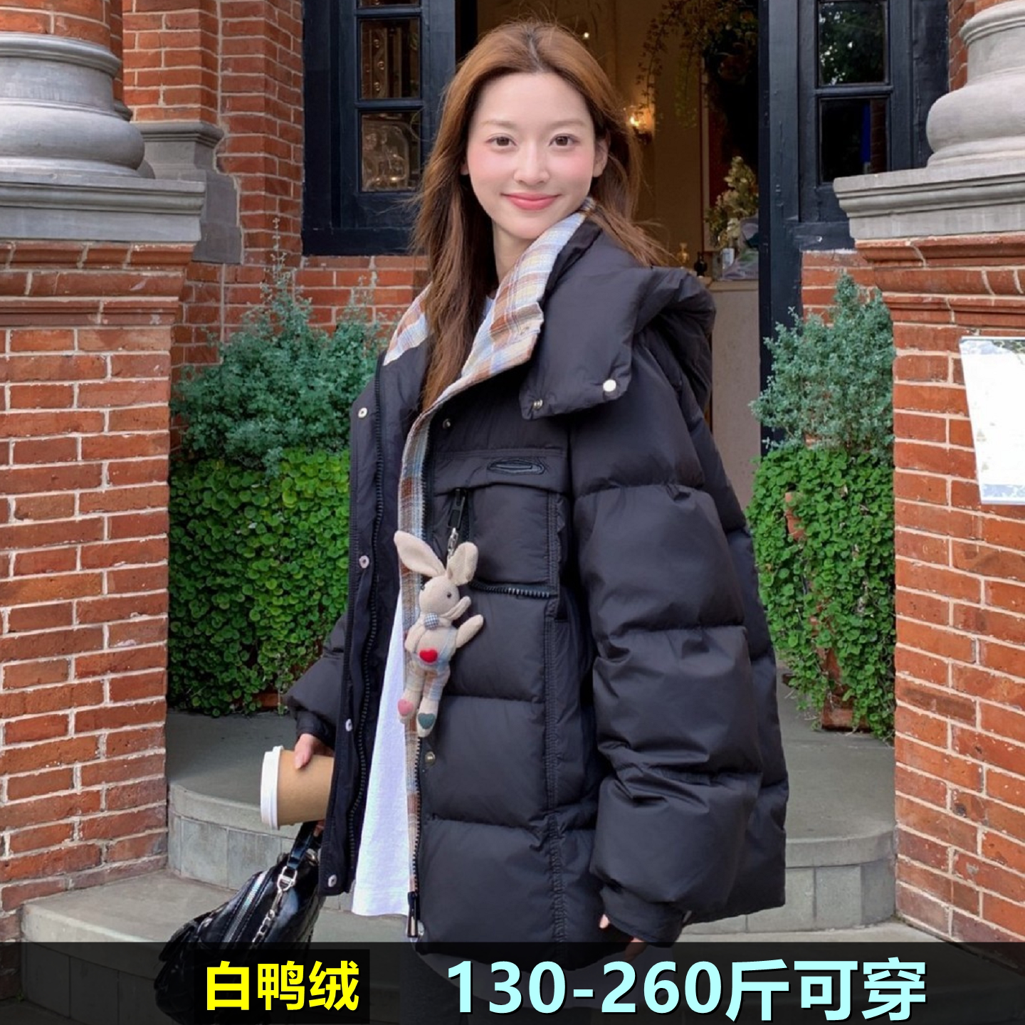 加肥加大码冬装羽绒服女短款