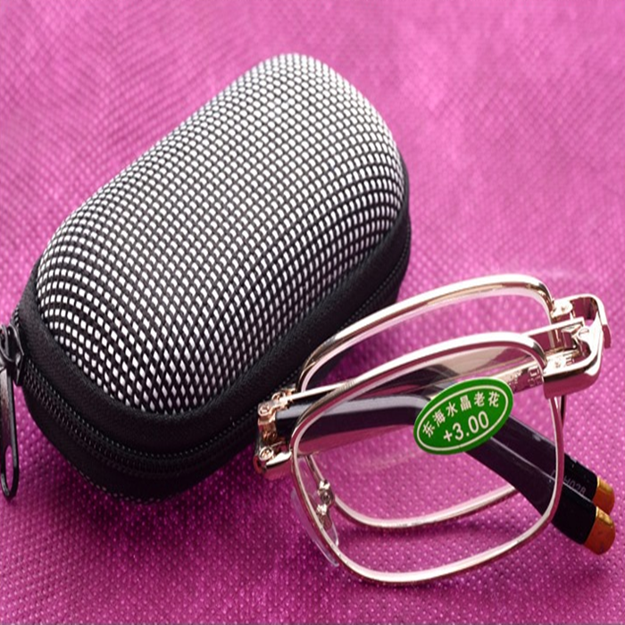 小拉包折叠水晶老花镜