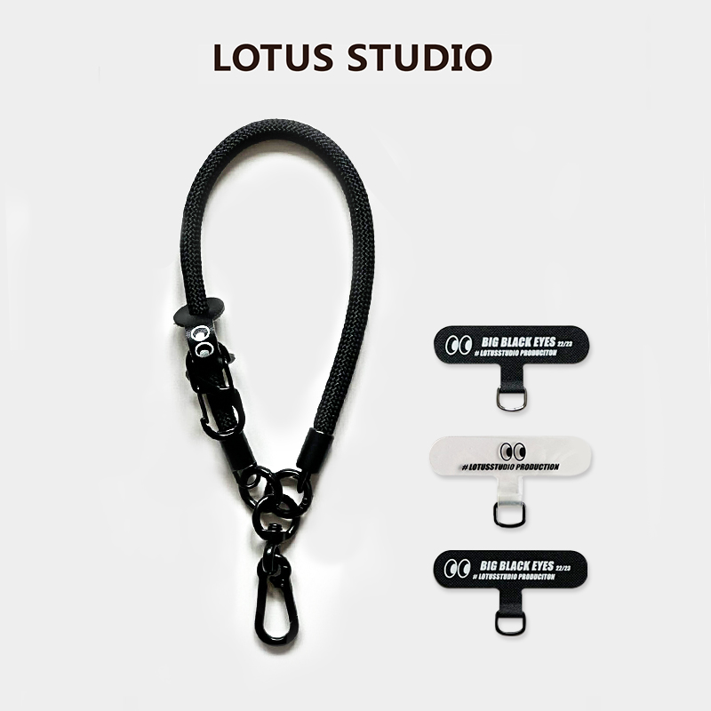 LOTUS STUDIO眼睛系列套装手绳户外背带黑色手机贴片挂环防丢神器