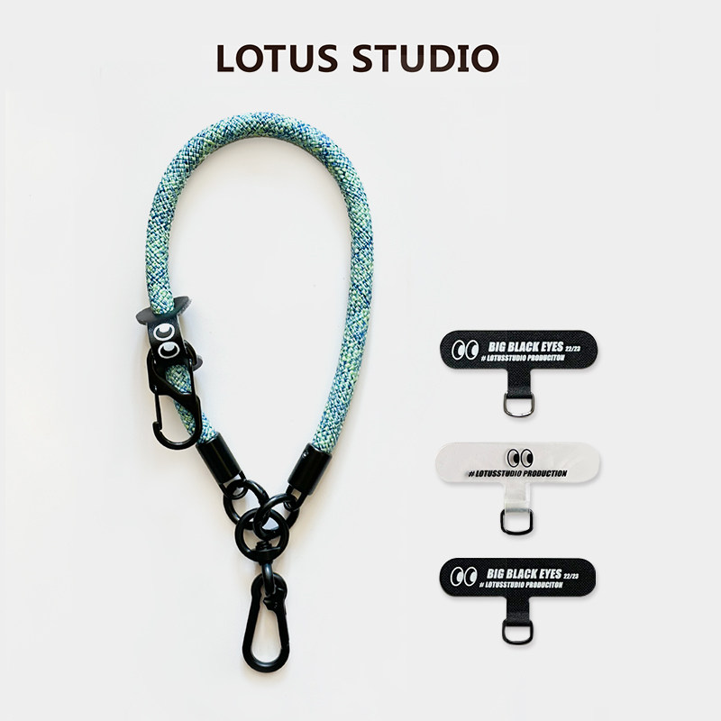 lotus studio干净蓝绿混纺眼睛系列手绳户外背带手机贴片挂环防丢