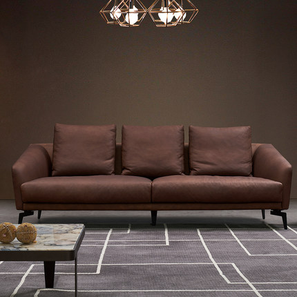 高端头层真皮沙发moda loft现代极简三人位可定制设计师款工厂