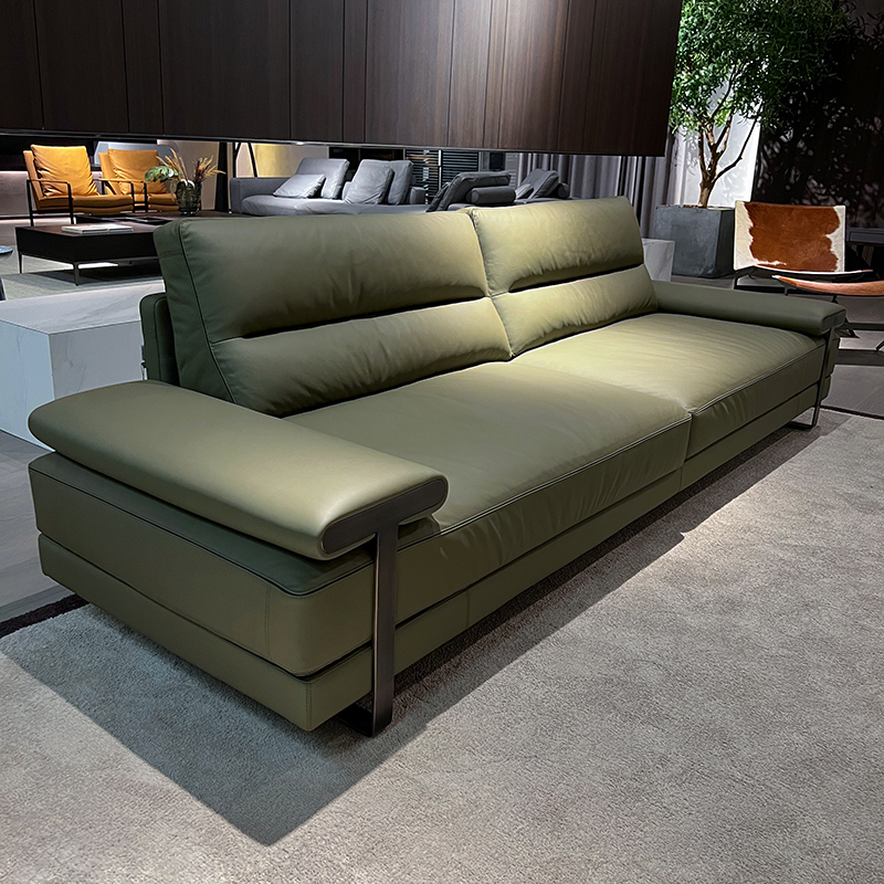 意式极简真头层牛皮沙发组合半圆小户型转角设计师款别墅可定制