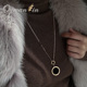 配饰 长款 黑白双面吊坠毛衣项链子轻奢高级感时尚 金色钛钢2025新款