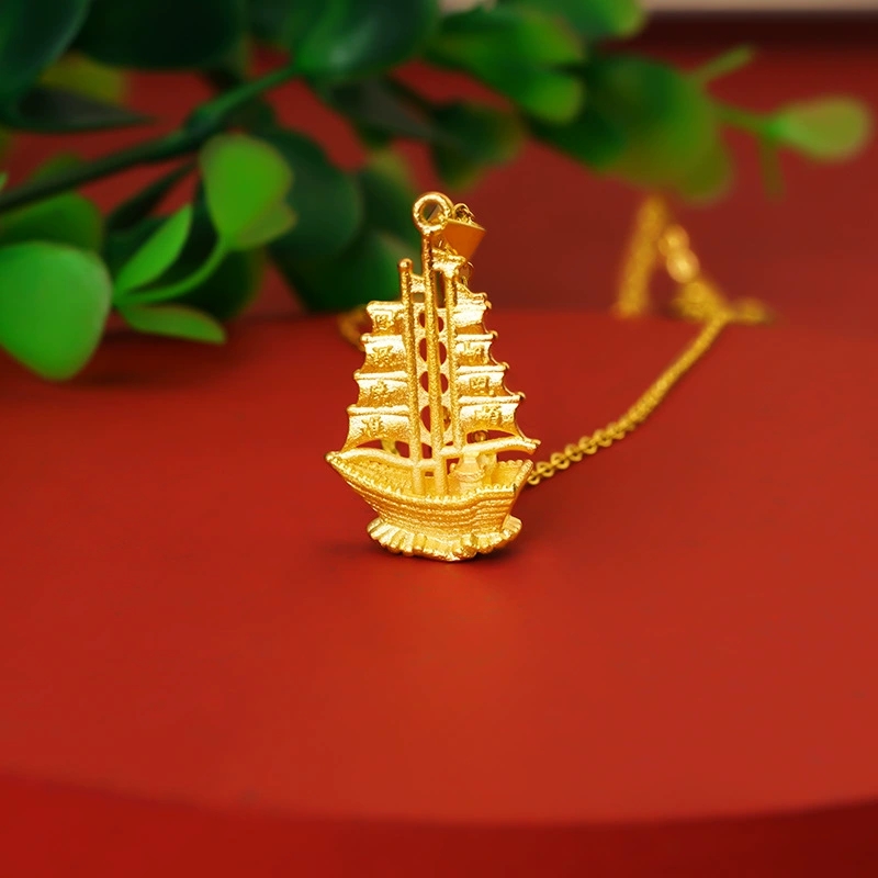 时尚气质百搭精美一帆风顺船吊坠民族风吊坠项链吉祥物吊坠饰品女
