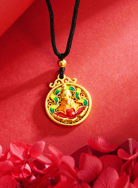 铜合金项链无相佛烧蓝久不掉色毛衣链古法传承复古民族风吊坠