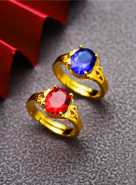 时尚新款戒指黄铜镀沙金饰品越南