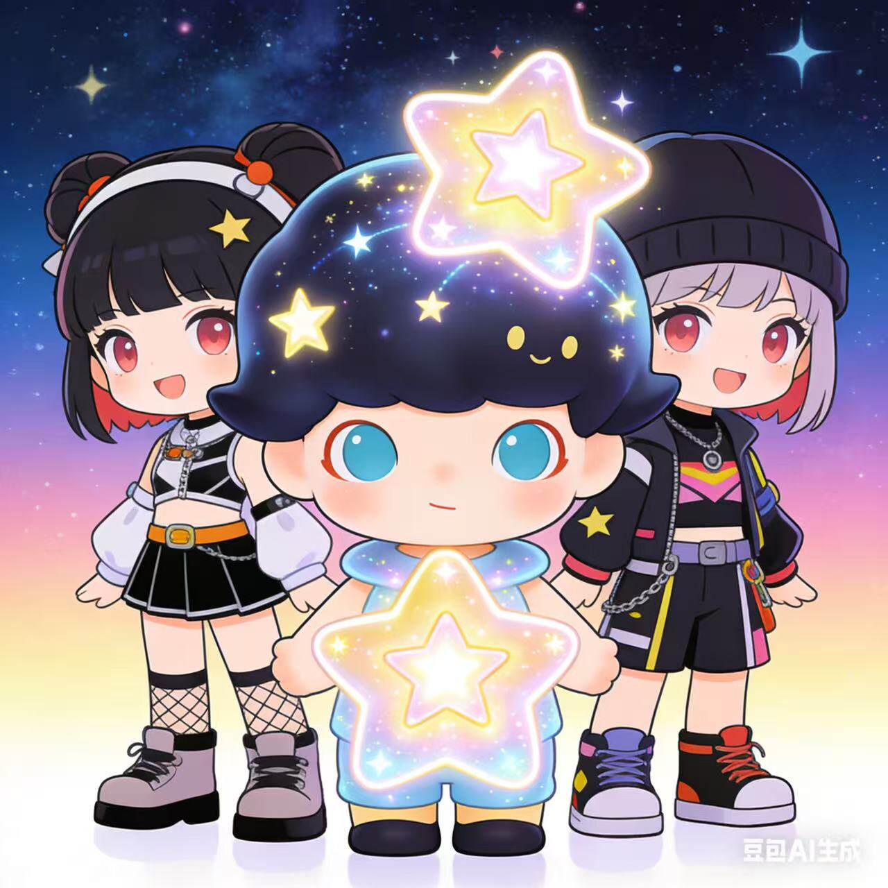 星星人（A01-C26)毛绒单肩包挂可爱甜美挂件