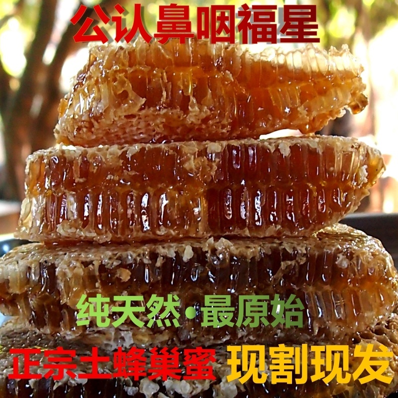 蜂巢蜜500g蜂巢蜜嚼着吃土蜂蜜纯正天然农家自产蜂窝蜜采百花蜜花