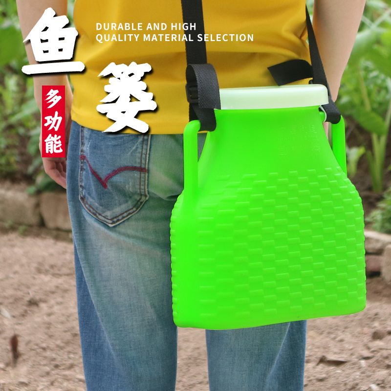 塑料编织鱼篓子加厚装鱼黄鳝螃蟹泥鳅小龙虾钓鱼海鲜渔具背篓鱼桶