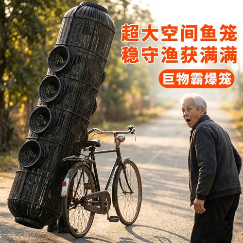 大型超大鱼笼捕鱼网捕鱼笼龙虾网笼捕虾网黄鳝泥鳅超级大号抓鱼网
