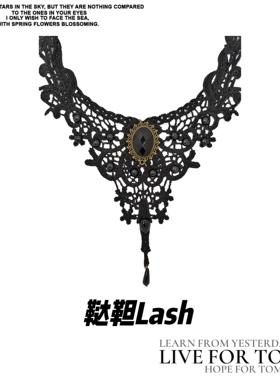 Lash 哥特风蕾丝项链假领项链暗黑风格锁骨链