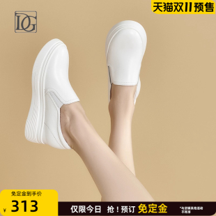 真皮小白鞋 百搭运动休闲鞋 内增高厚底女鞋 春秋季 2025新款 商场同款