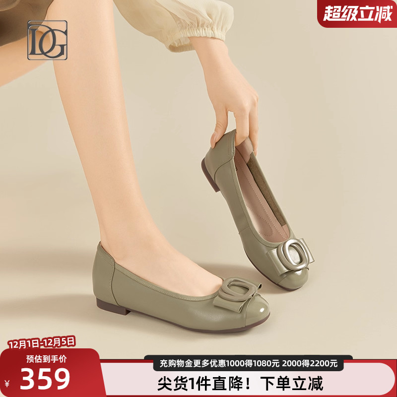 真皮单鞋女平底2025春季新款真皮小皮鞋一脚蹬妈妈鞋子女鞋配裙子