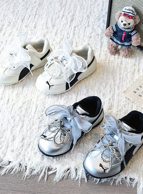 85151童鞋2025冬款潮牌女童双鞋带时尚德训鞋运动鞋阿甘鞋板鞋