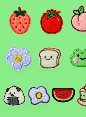 卡通水果动物补丁贴自粘衣服无痕修补破洞补衣贴DIY装饰刺绣布贴
