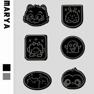 自粘羽绒服补丁贴衣服破洞高级修补刺绣贴花黑色无痕修复中号布贴