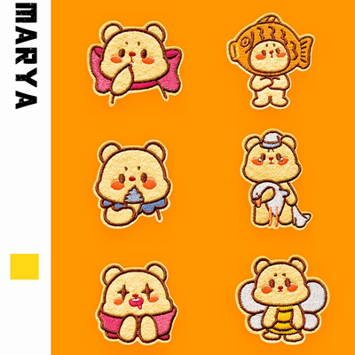 自粘补丁贴衣服破洞修补免缝羽绒服破了修复神器可爱小熊装饰布贴