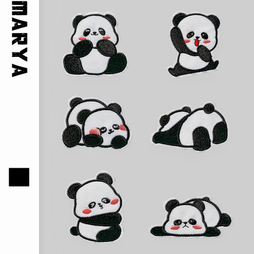 小熊猫自粘布贴无痕修复羽绒服破洞补丁贴免缝儿童衣服裤子刺绣贴