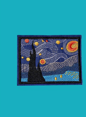 名画系列 刺绣布贴衣服补丁贴时尚龙骧包羽绒服DIY装饰修补洞贴布