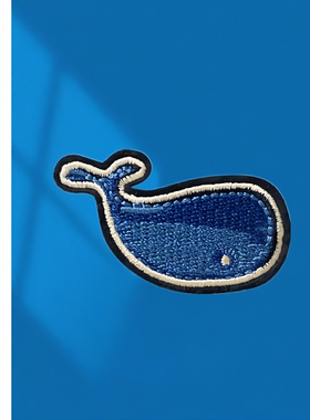 鲸鱼 卡通刺绣布贴衣服补丁贴时尚羽绒服龙骧包鞋子DIY修补装饰贴